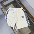 Oblique Side Stripe Drawstring Shorts