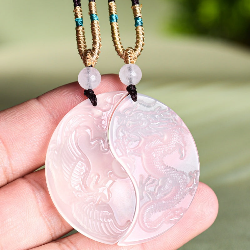 Dragon & Phoenix Couple Agate Unity Pendant Set ¨C Love. Harmony & Lifelong Bond