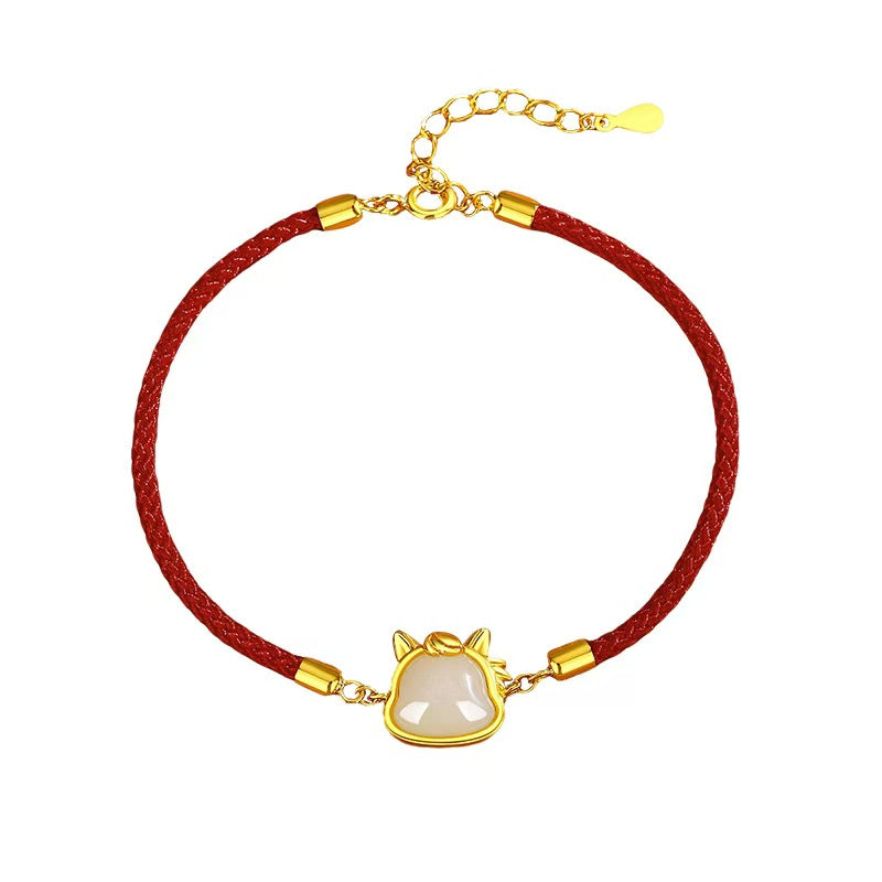 Joyful Promise ¨C Jade Horse Red Cord Bracelet