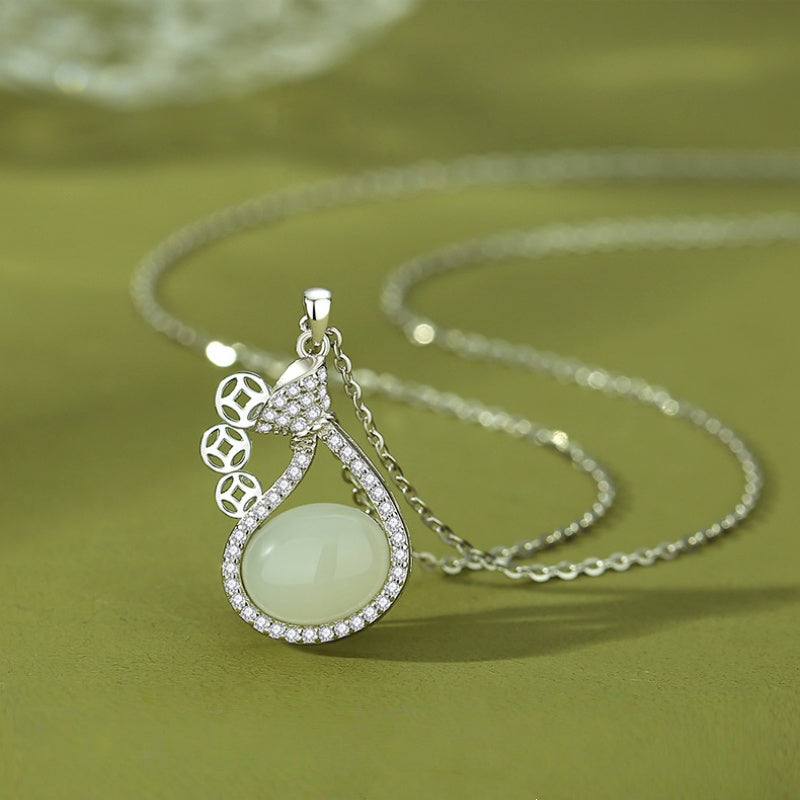 Hetian Jade Blessing Pouch Necklace ¨C Grace. Harmony & Good Energy