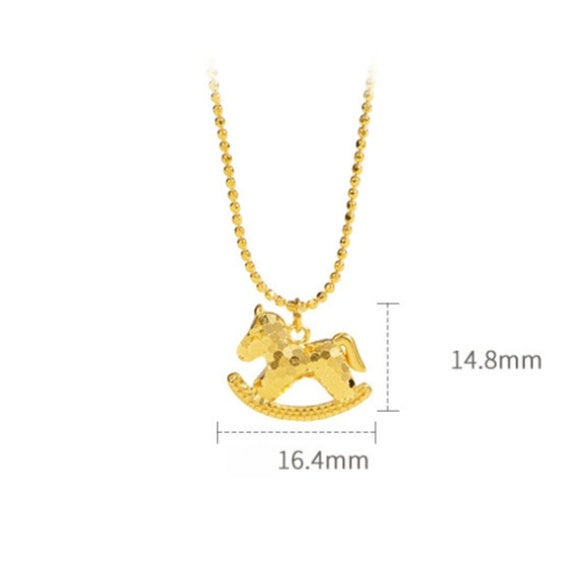 Lucky Spark Horse Golden Necklace-2026 Symbol of Progress & Fortune