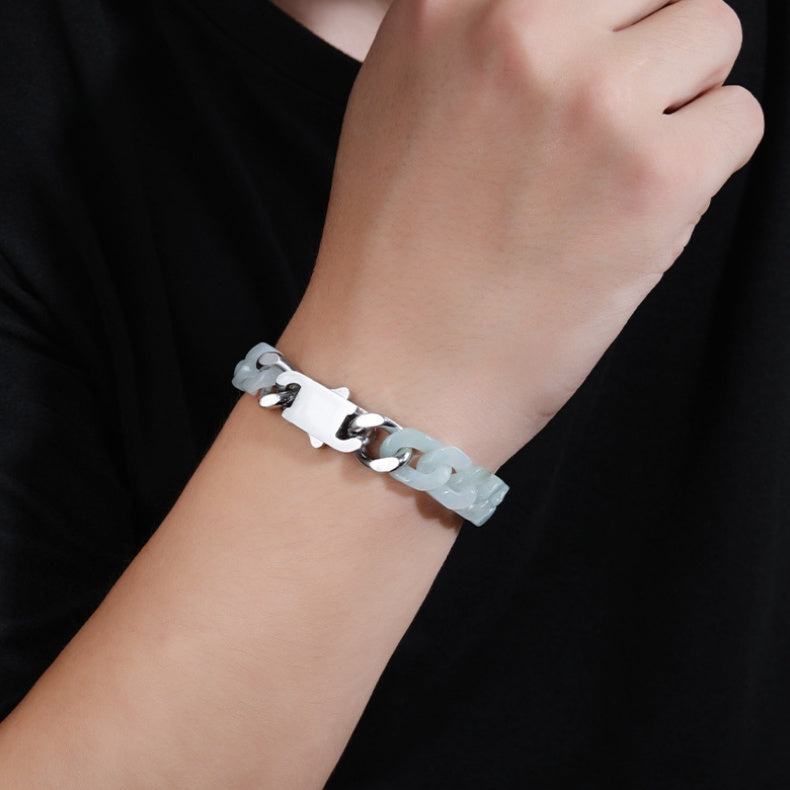 Jade Cuban Link Bracelet-Balance & Presence