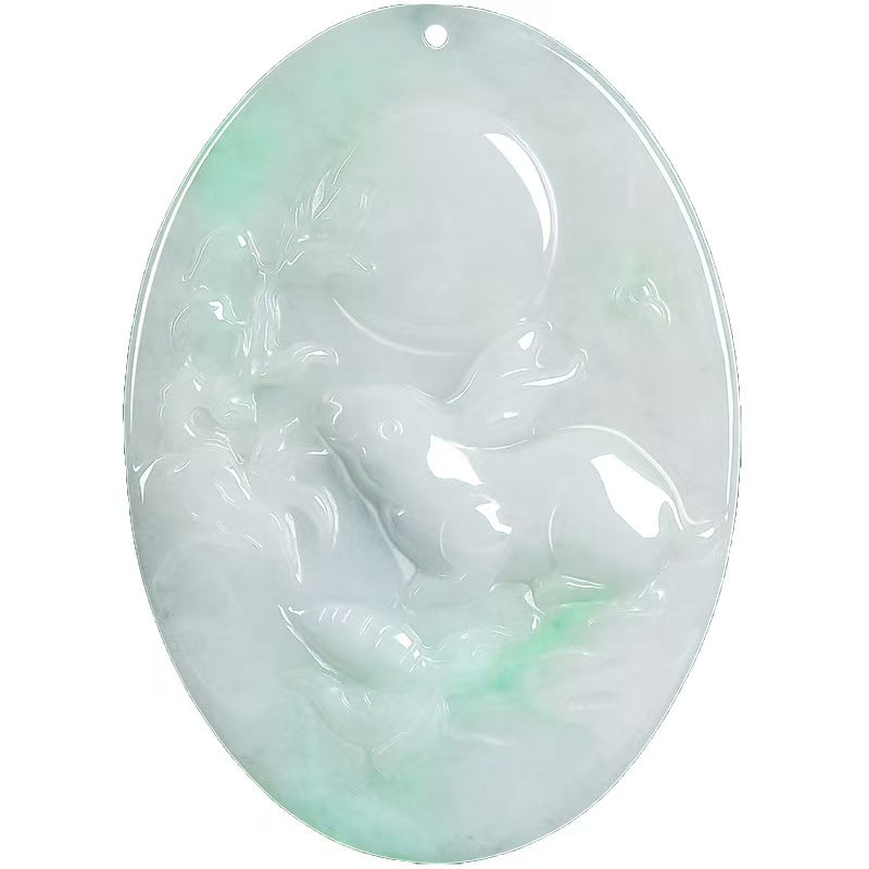 Rabbit Gazing at the Moon Jadeite Pendant – Hope. Serenity & New Beginnings