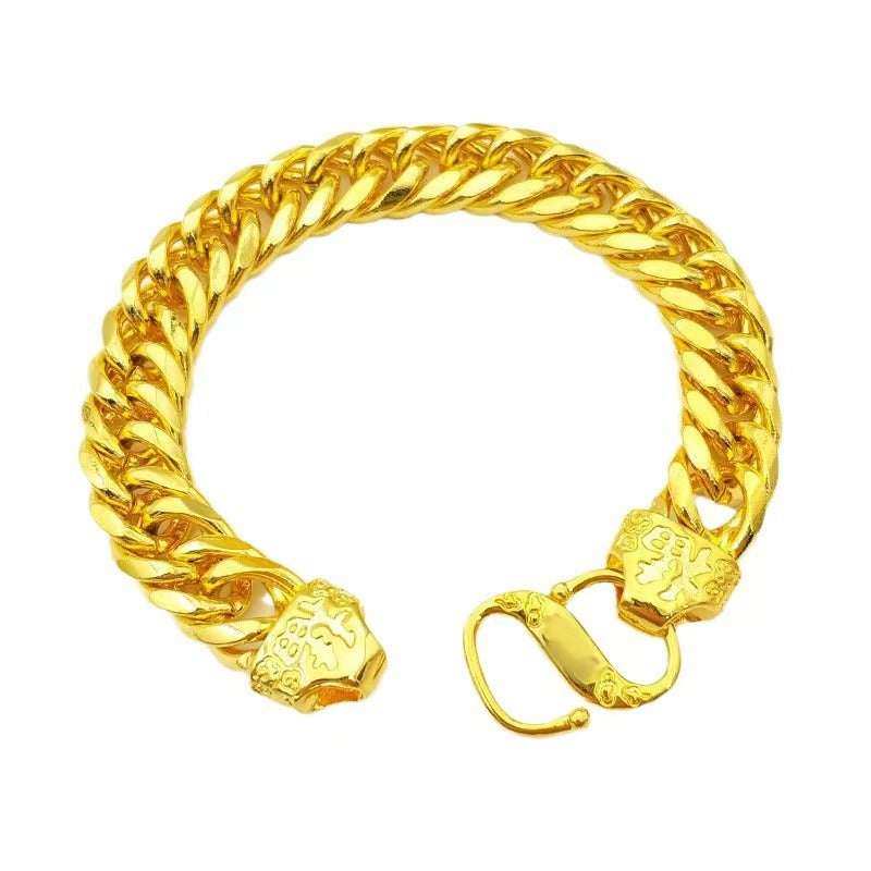 18K Golden Double Pixiu Fu Bracelet-Protection&Luck