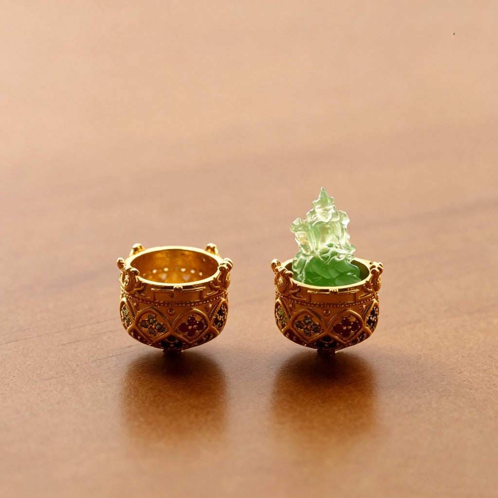 Blooming Divinity: Miniature Liuli Buddha Gau Talisman