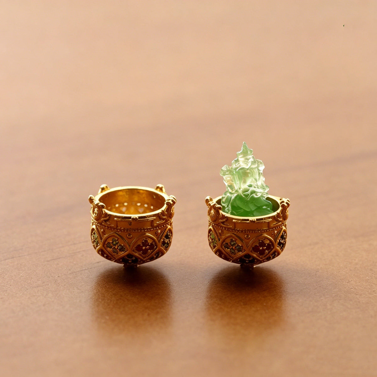 Blooming Divinity: Miniature Liuli Buddha Gau Talisman