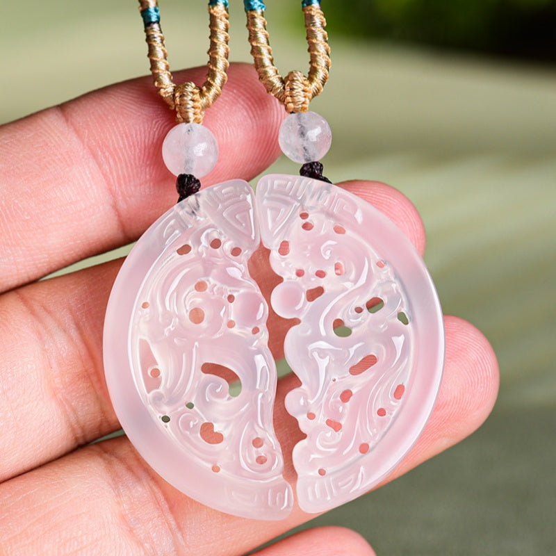 Dragon & Phoenix Hollow Design Aaget Pendant Set – Unity. Love & Lifelong Bond