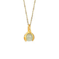 Gentle Essence Hetian Jade Pendant Necklace¨C S925 Sterling Silver with Ancient Gold Finish