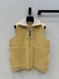HM 25S Zipped Vest in Yellow Cashmere