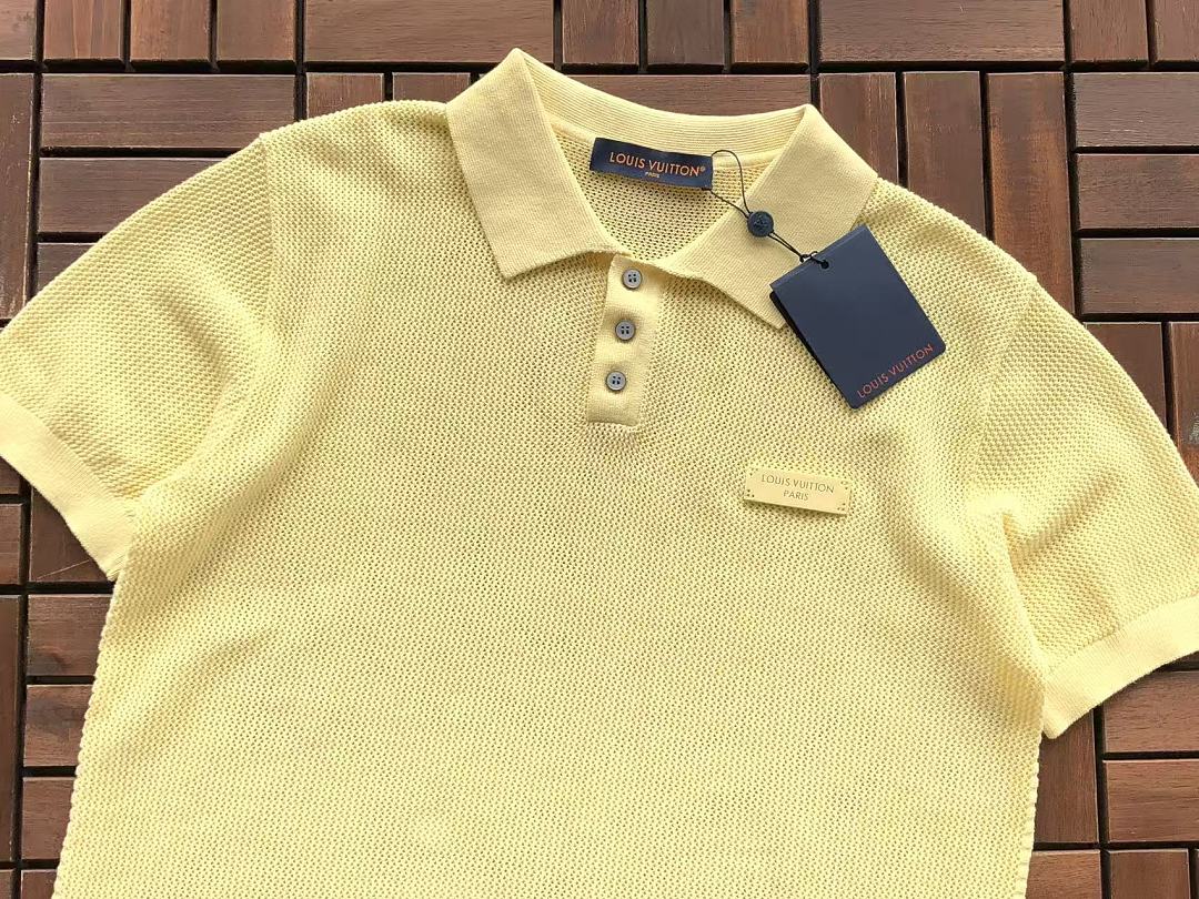 Yellow Knit Short-Sleeve Polo Shirt