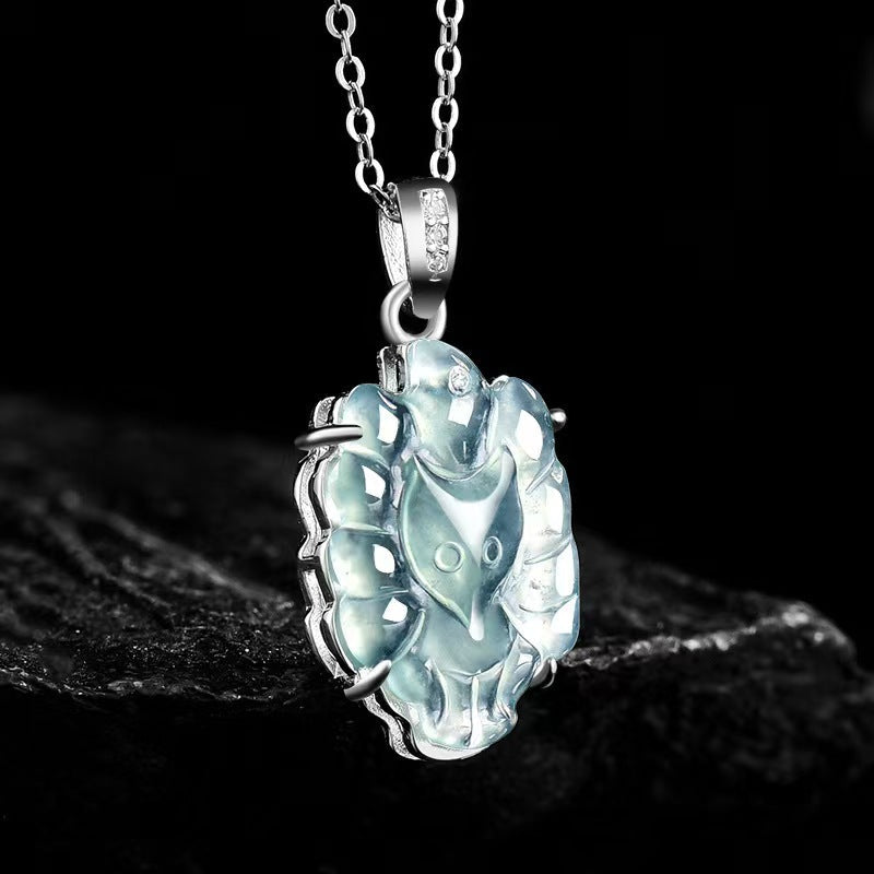 Ice Jade Nine-Tailed Fox Pendant Necklace ¨C Intuition. Attraction & Protection
