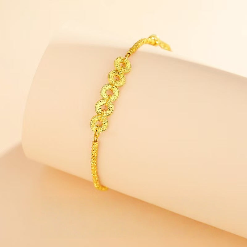 Prosperity Bond ¨C Ice-Crack Five Emperor Coins Silver Bracelet