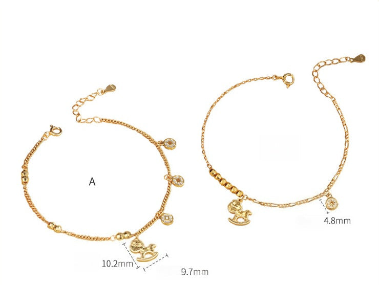 Fortune Gallop Golden Bracelet-2026 Horse Symbol of Progress & Prosperity