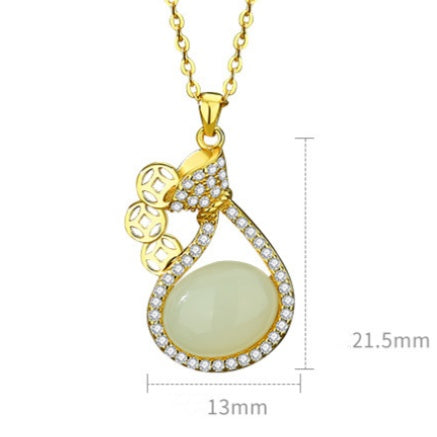Hetian Jade Blessing Pouch Necklace ¨C Grace. Harmony & Good Energy