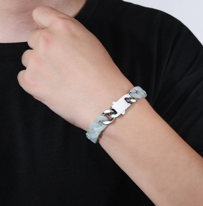 Jade Cuban Link Bracelet-Balance & Presence