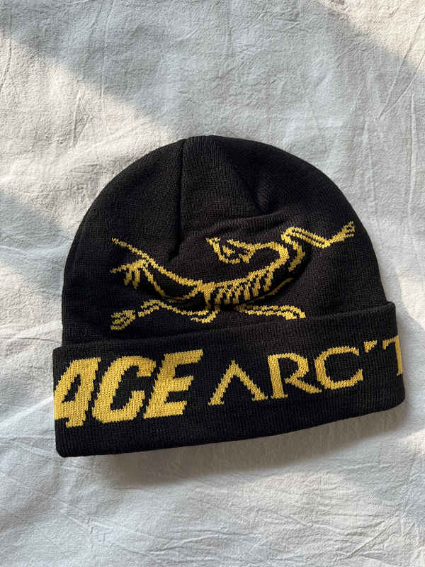 Knit Beanie Hat with Logo Graphic