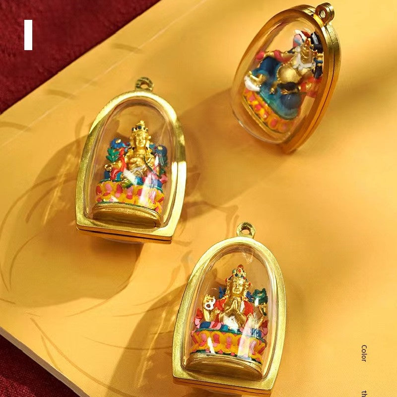Tibetan Tsa Tsa 3D Buddha Amulet-Handmade Panting Ghau Prayer Box Pendant