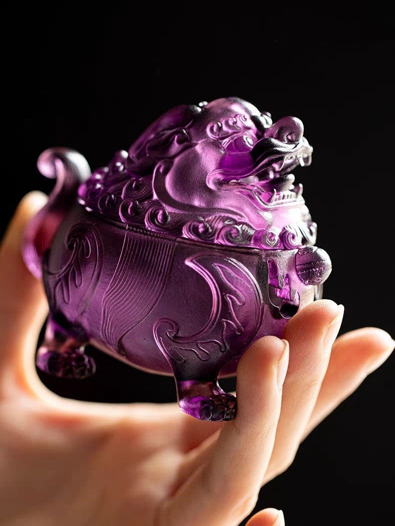 The Sovereign's Breath Mythical Beast Glaze Incense Burner-Dragon's Fifth Son Suanni