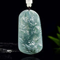 Natural Jadeite Guanyin with Dragon Pendant ¨C Hand-Carved Ice-Type Jade