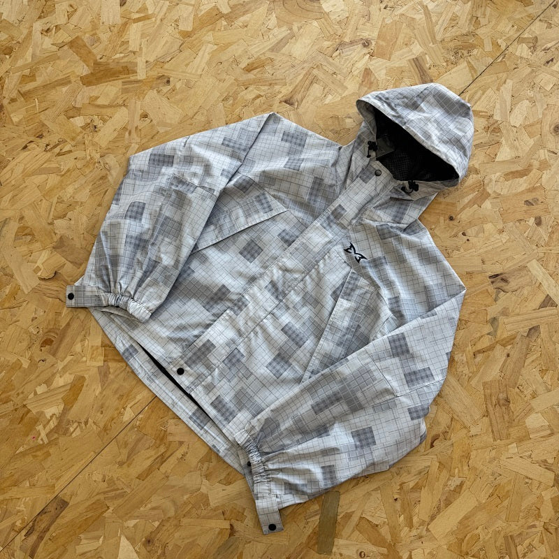 Mertra Patchwork Plaid Jacket - Grey Camo