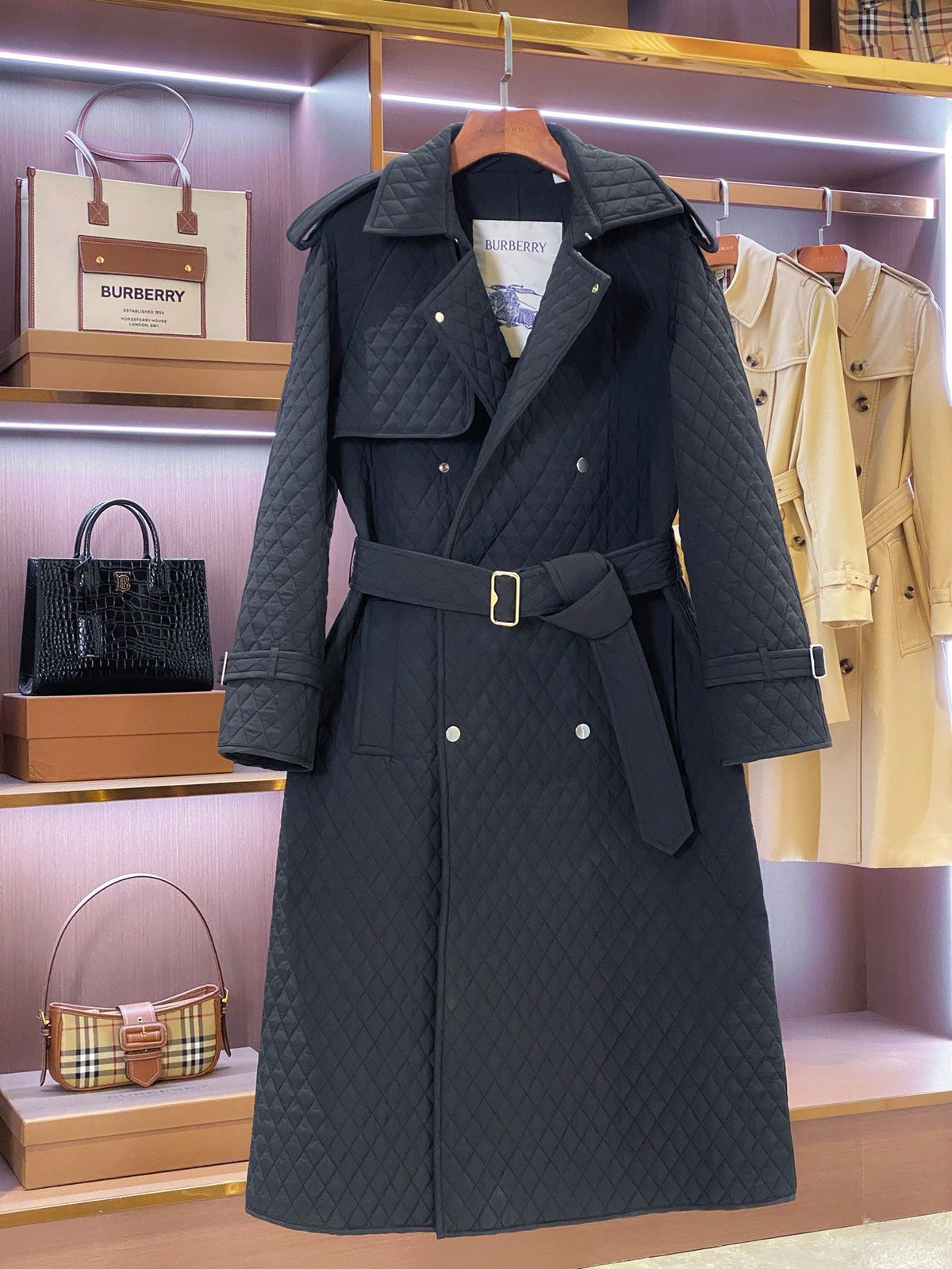 Quilted Trench Coat