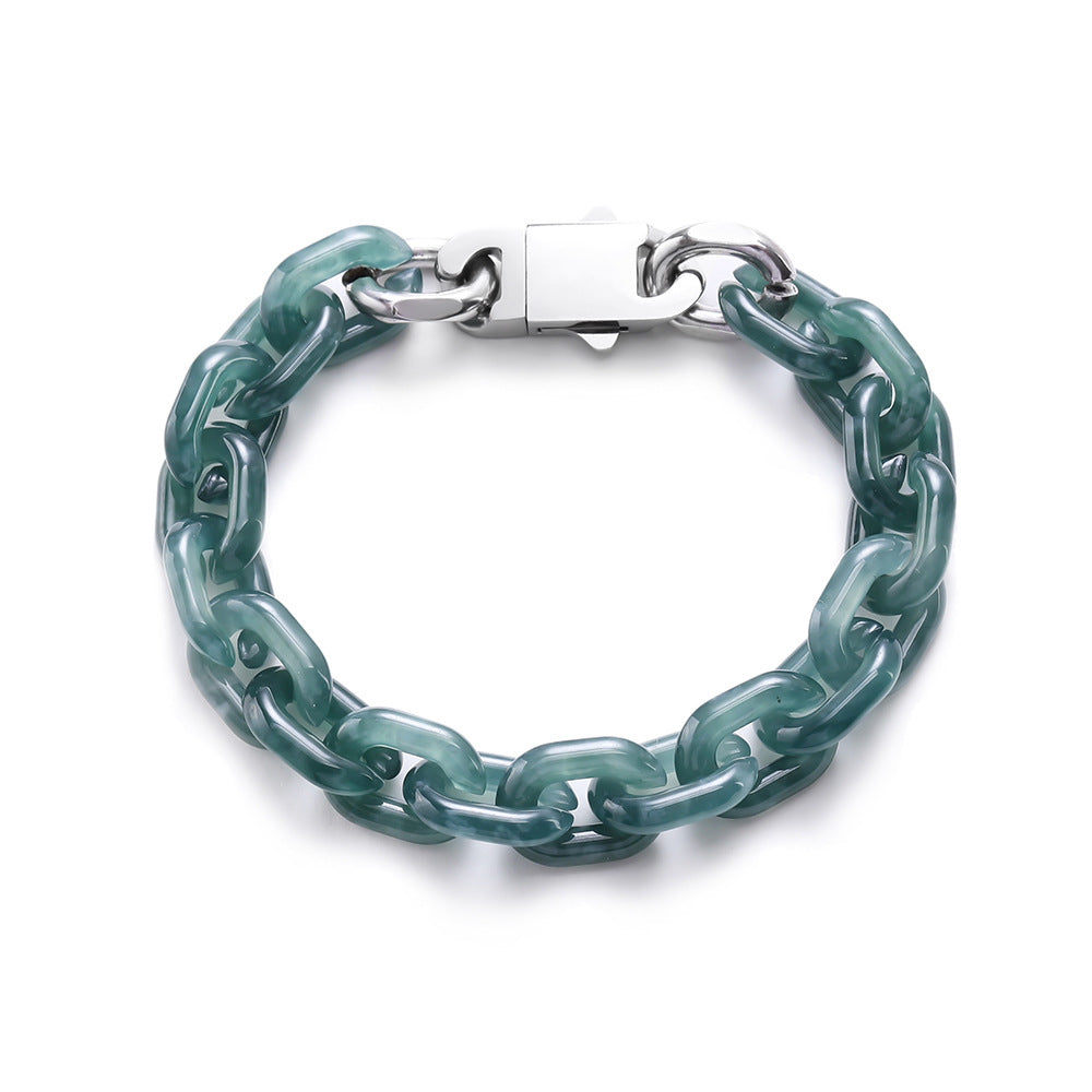 O-Link Natural Jade Cuban Bracelet-Balance. Connection
