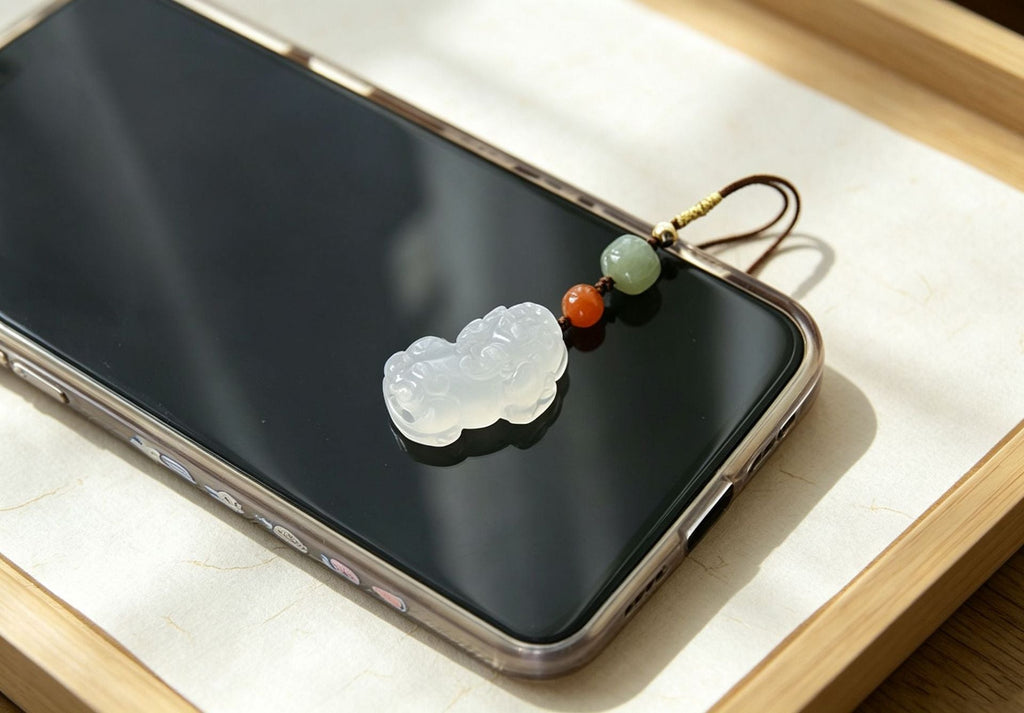 White Agate Pixiu Phone Charm-Purpose Close at Hand