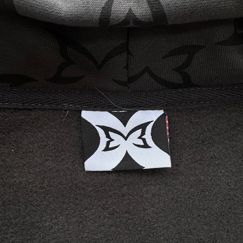 Mertra Monogram Zip Hoodie - Dark Grey