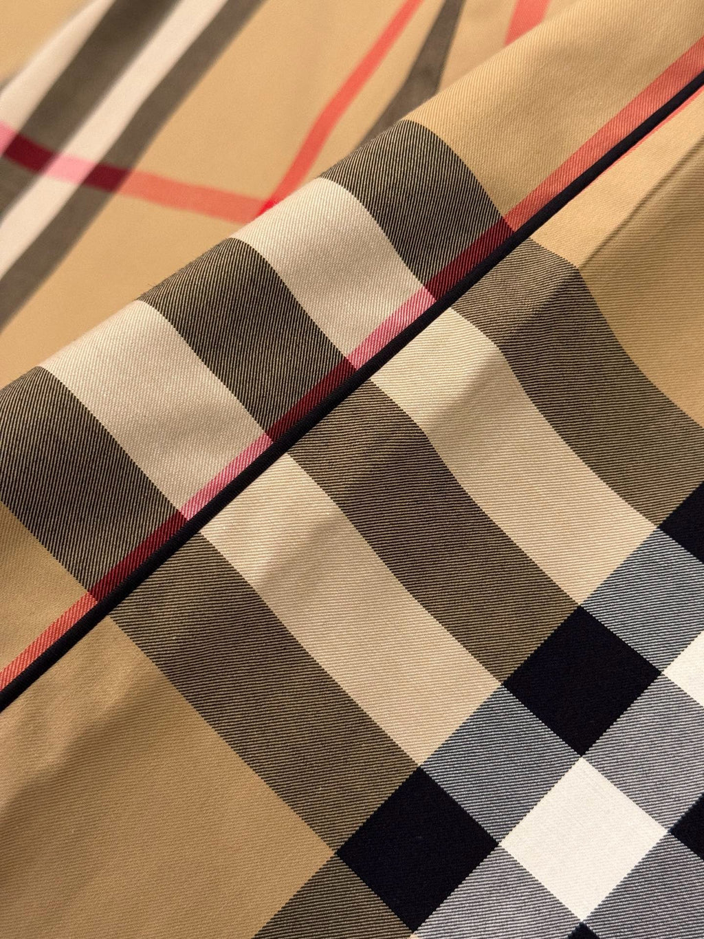 Beige Check Trousers