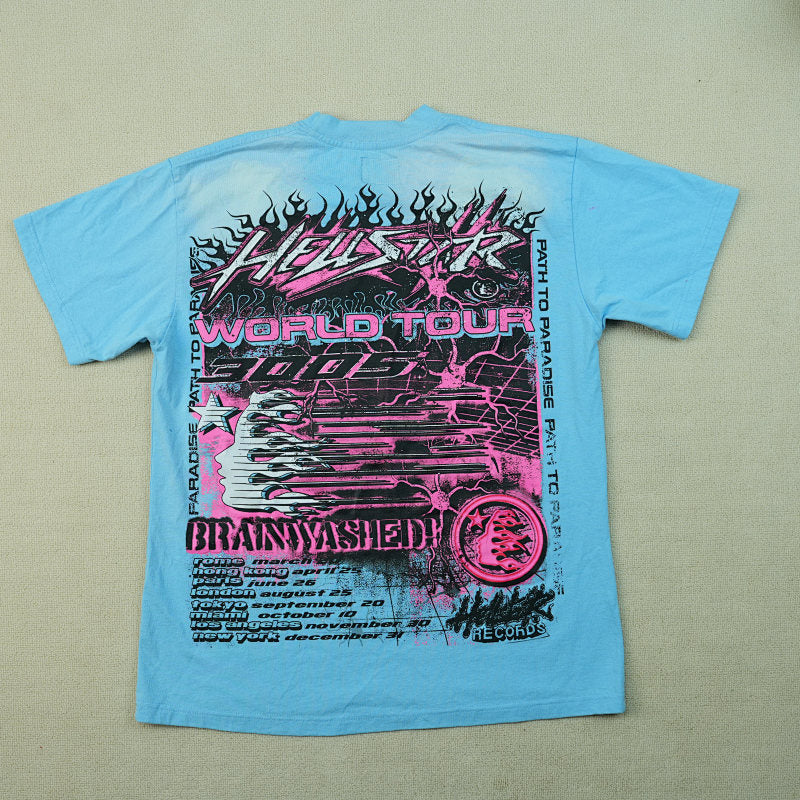 Hellstar Neuron Tour T-Shirt Light Blue