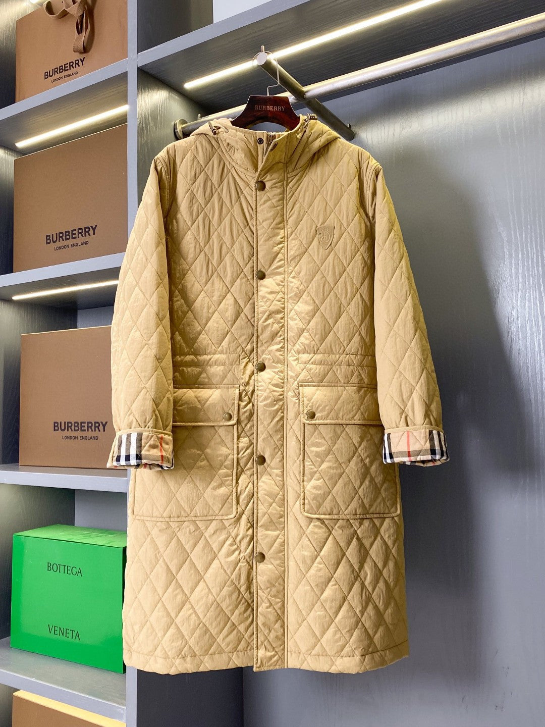 Nylon Quilted Hooded Parka