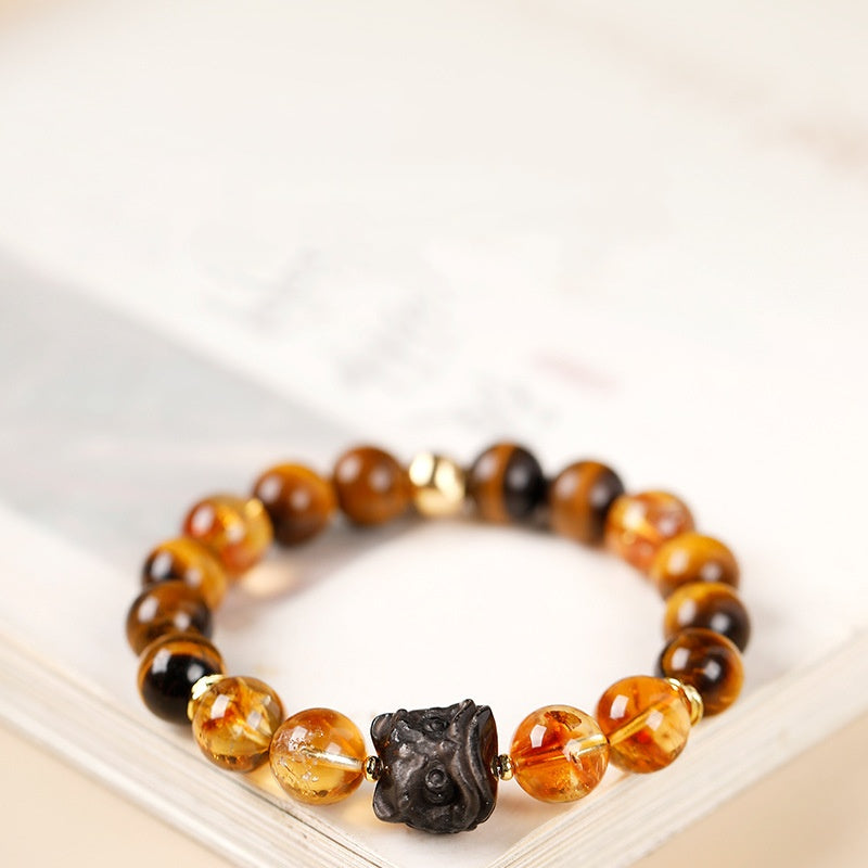 Guardian Lion Citrine Bracelet-Courage. Focus & Steady Confidence