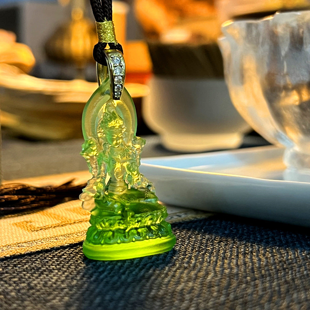 Green Tara Glaze Pendant – Protection. Compassion & Positive Energy