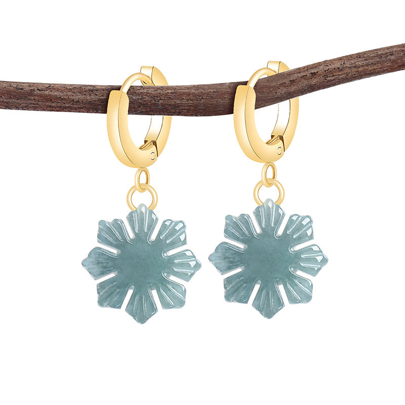 Jade Sunflower Hoop Earrings-Bloom Toward the Light