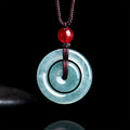 Peaceful Union Mother & Child Jade Safety Buckle Pendant Necklace