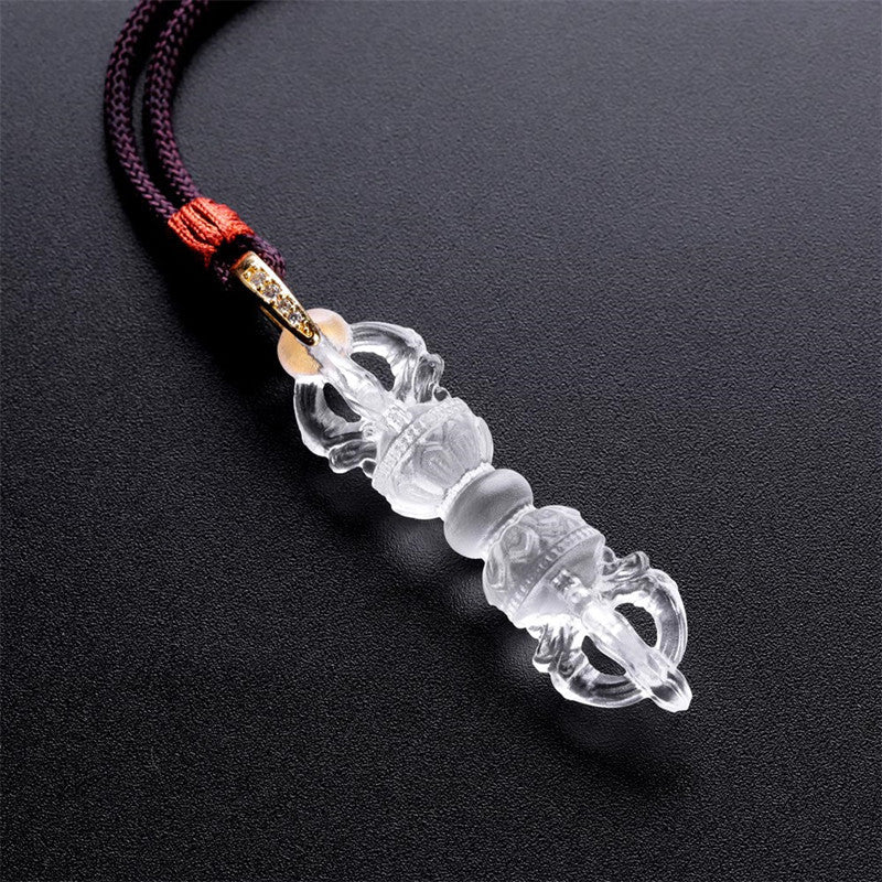 Tibetan Vajra Glaze Pendant Necklace for Mindful Strength