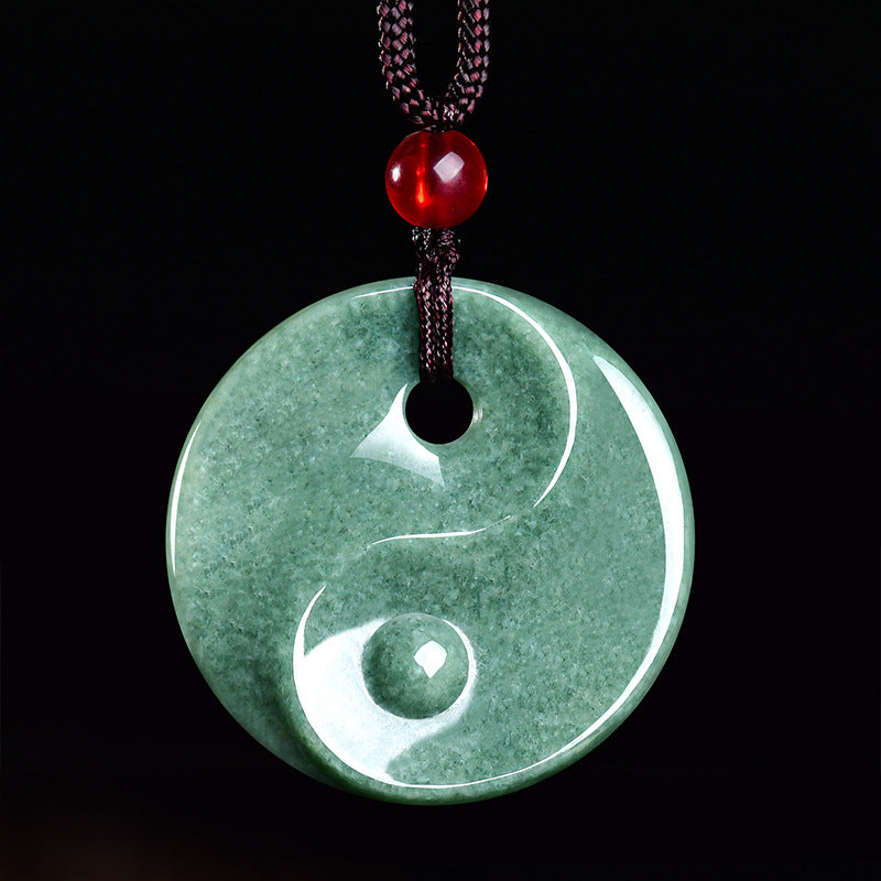 The Flow of Harmony: Jadeite Tai Chi Safe Knot Pendant