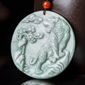 Fengshui Tiger Pendant-Natural White Jade-Grade A Jade