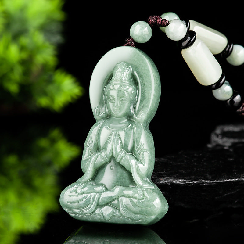 Natural Jade Serenity Guardian Guanyin Pendant ¨C Peace. Protection & Inner Balance