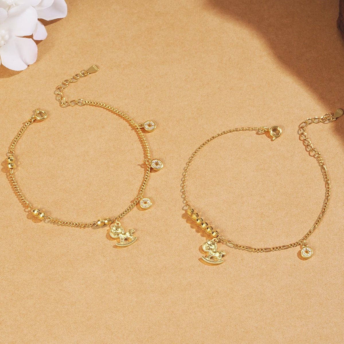 Fortune Gallop Golden Bracelet-2026 Horse Symbol of Progress & Prosperity