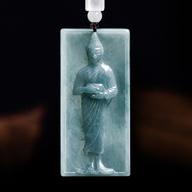 Path of Mindful Compassion Pindapata Buddha Jade Pendant