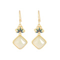 Lotus White Jade Earrings-Purity and Perfection