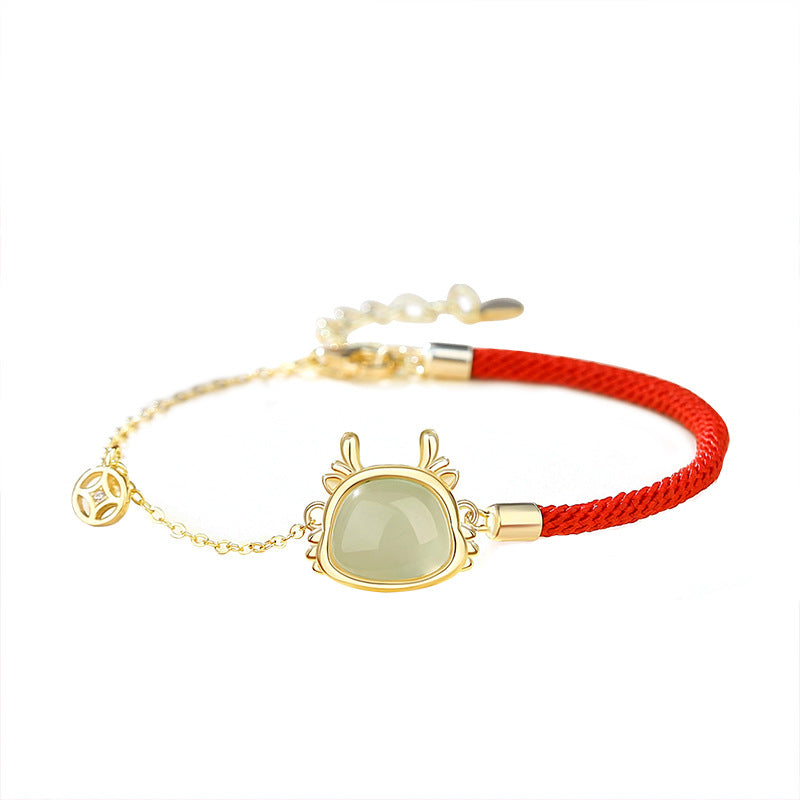 Zodiac Dragon Silver Bracelet-Luck Prosperity