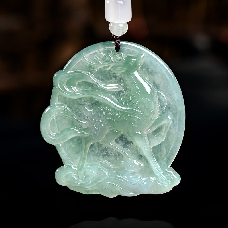 Nine-Colored Deer Jade Pendant-Kindness, Integrity & Justice
