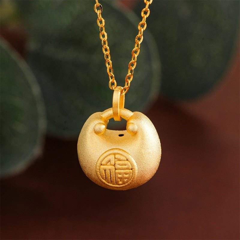Longevity Blessing Lock Silver Necklace ¨C Peace. Love & Lasting Happiness