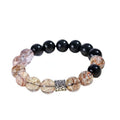 Black Super Seven Quartz Obsidian Bracelet-Grounding & Inner Reflection