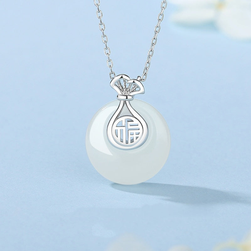 Jade Blessing Pouch Pendant ¨C Calm Mind. Gentle Joy & Timeless Grace