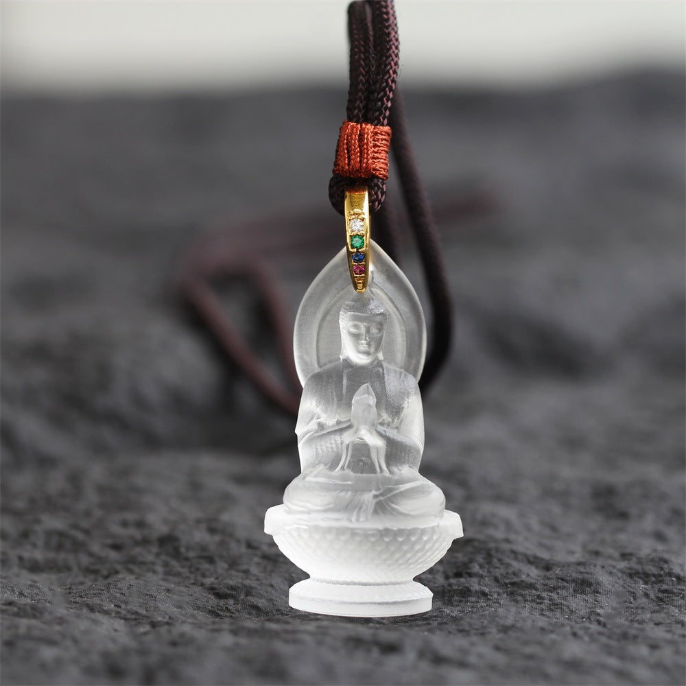 Liuli Mahavairocana Buddha Pendant – Light of Wisdom & Inner Protection