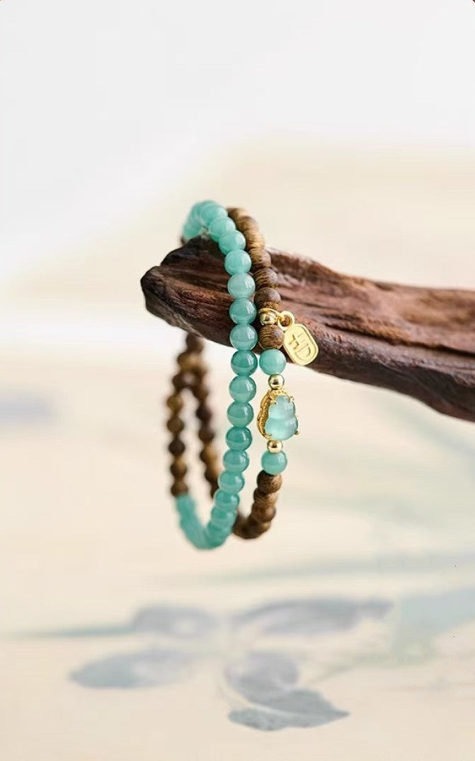 Calabash Sandalwood 2 Wrap Bracelet-Wealth and Prosperity