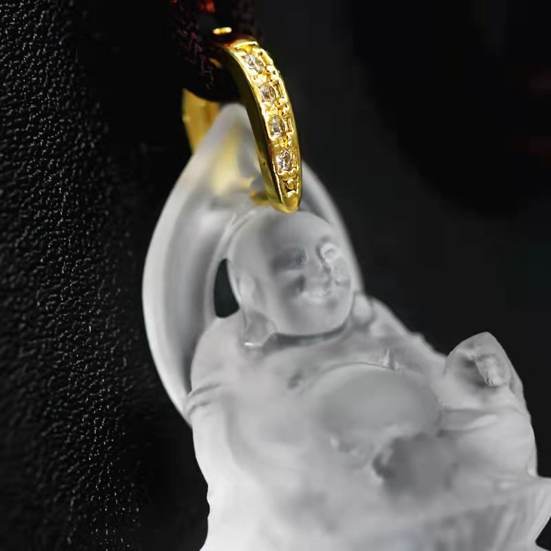 Laughing Buddha Liuli Pendant-Joy Abundance & Contentment